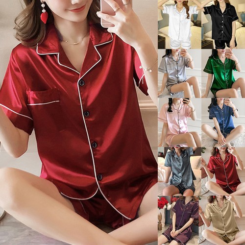 Womens satin silk pyjamas - silk,