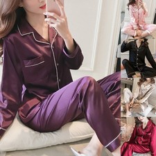 Women Ladies Plain Silky Satin