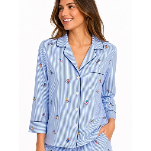 Crew ski print cotton pajama - ski,