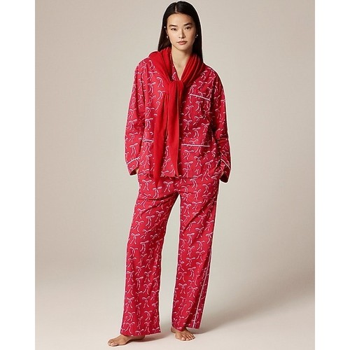 Crew red white bow print - red,